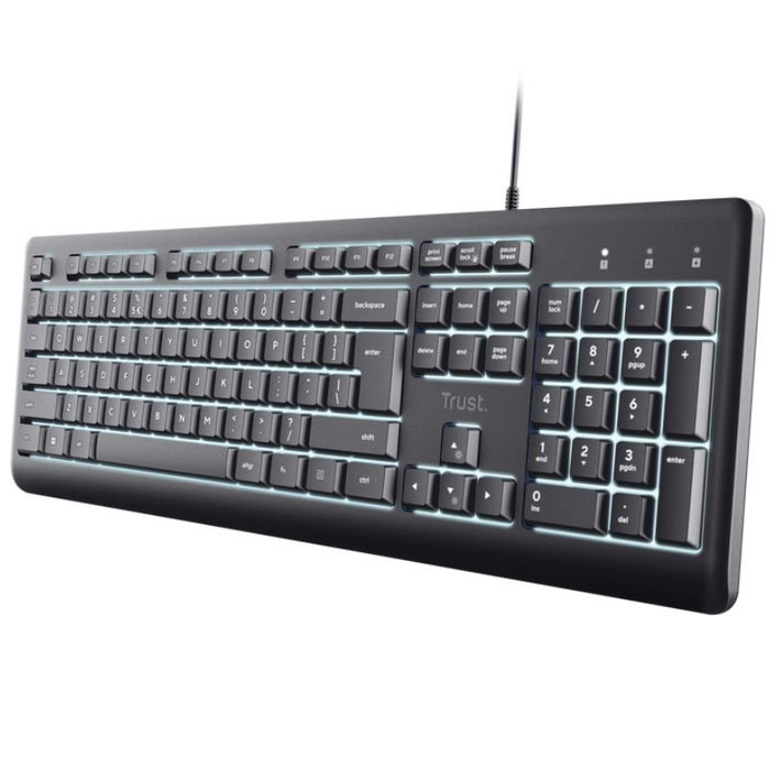 TECLADO PRIMO CON ILUMINACION NEGRO TRUST